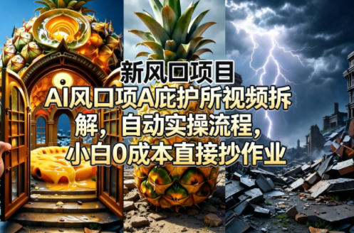 新风口项目AI庇护所视频拆解，自动实操流程，小白0成本直接抄作业-小二项目网