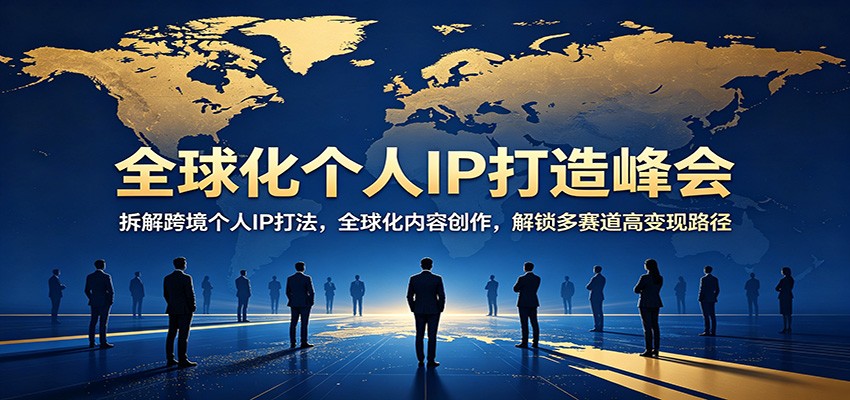 全球化个人IP打造峰会：拆解跨境个人IP打法，全球化内容创作，解锁多赛道高变现路径-小二项目网