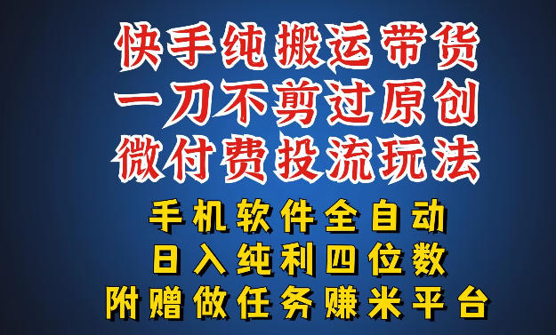 最新黑科技快手搬运带货方法，手机就能操作，轻松带你日入四位数【揭秘】-小二项目网