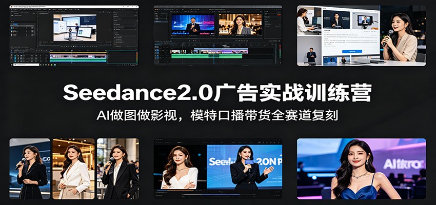 Seedance2.0广告实战训练营：AI做图做影视，模特口播带货全赛道复刻-小二项目网