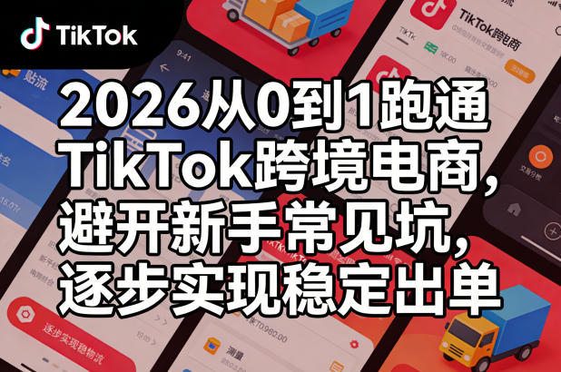 2026从0到1跑通TikTok跨境电商，避开新手常见坑，逐步实现稳定出单-小二项目网