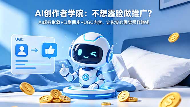 （18599期）AI创作者学院：不想露脸做推广？AI虚拟形象+口型同步+UGC内容，让你安心睡觉照样赚钱-小二项目网