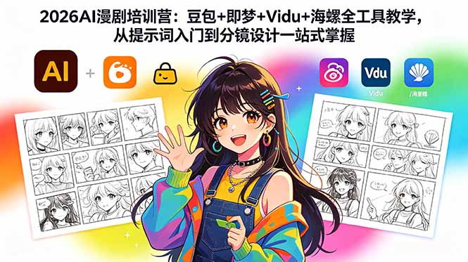 （18607期）2026AI漫剧培训营：豆包+即梦+Vidu+海螺全工具教学，从提示词入门到分镜设计一站式掌握-小二项目网
