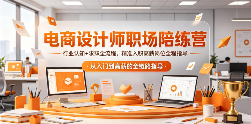 电商设计师职场陪练营，行业认知+求职全流程，精准入职高薪岗位全程指导-小二项目网