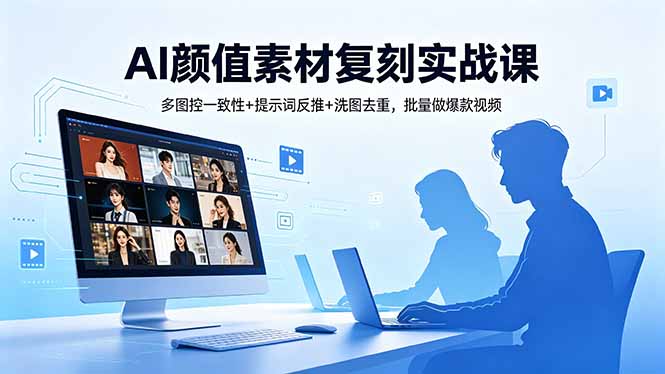 （18450期）AI颜值素材复刻实战课，多图控一致性+提示词反推+洗图去重，批量做爆款视频-小二项目网