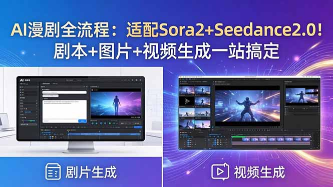 （18400期）AI漫剧全流程：适配Sora2+Seedance2.0！剧本+图片+视频生成一站搞定-小二项目网