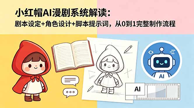 （18612期）小红帽AI漫剧系统解读：剧本设定+角色设计+脚本提示词，从0到1完整制作流程-小二项目网