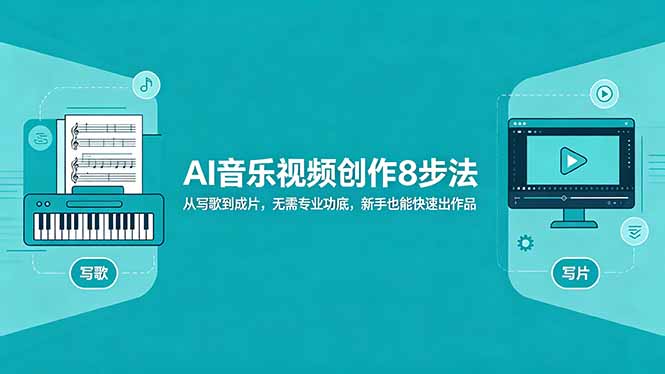 （18340期）AI音乐视频创作8步法：从写歌到成片，无需专业功底，新手也能快速出作品-小二项目网