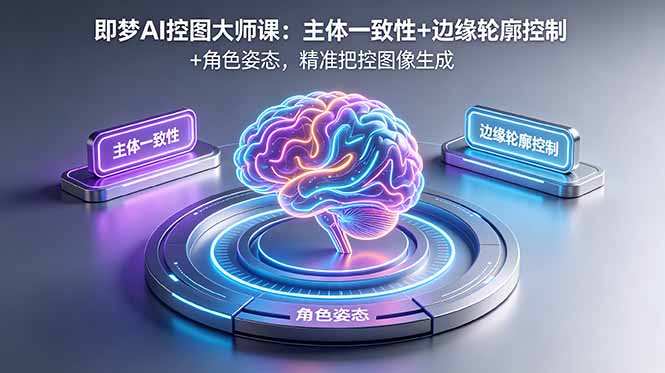 （18619期）即梦AI控图大师课：主体一致性+边缘轮廓控制+角色姿态，精准把控图像生成-小二项目网