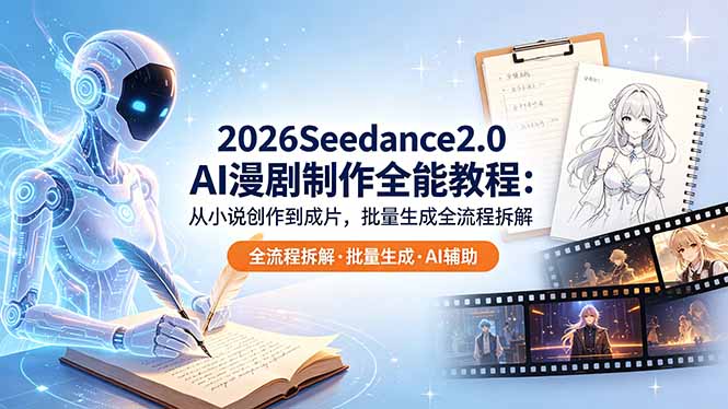 （18537期）2026Seedance2.0 AI制作全能教程：从小说创作到成片，批量生成全流程拆解-小二项目网