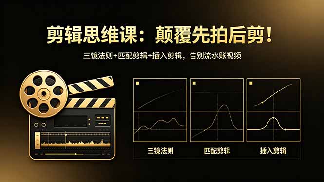 （18285期）剪辑思维课：颠覆先拍后剪！三镜法则+匹配剪辑+插入剪辑，告别流水账视频-小二项目网