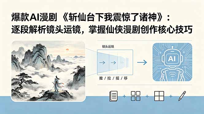（18620期）爆款AI漫剧《斩仙台下我震惊了诸神》：逐段解析镜头运镜，掌握仙侠漫剧创作核心技巧-小二项目网