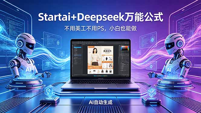 （18341期）AI自动做电商详情页：Startai+Deepseek万能公式，不用美工不用PS，小白也能做-小二项目网
