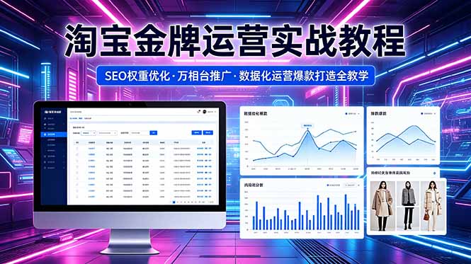 （18507期）2026 淘宝金牌运营实战教程，SEO权重优化万相台推广，数据化运营爆款打造全教学-小二项目网