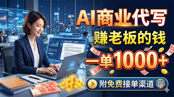 （18444期）AI商业代写，赚老板的钱，一单1000+，附免费接单渠道-小二项目网