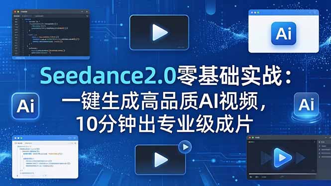 （18323期）Seedance2.0零基础实战：一键生成高品质AI视频，10分钟出专业级成片-小二项目网