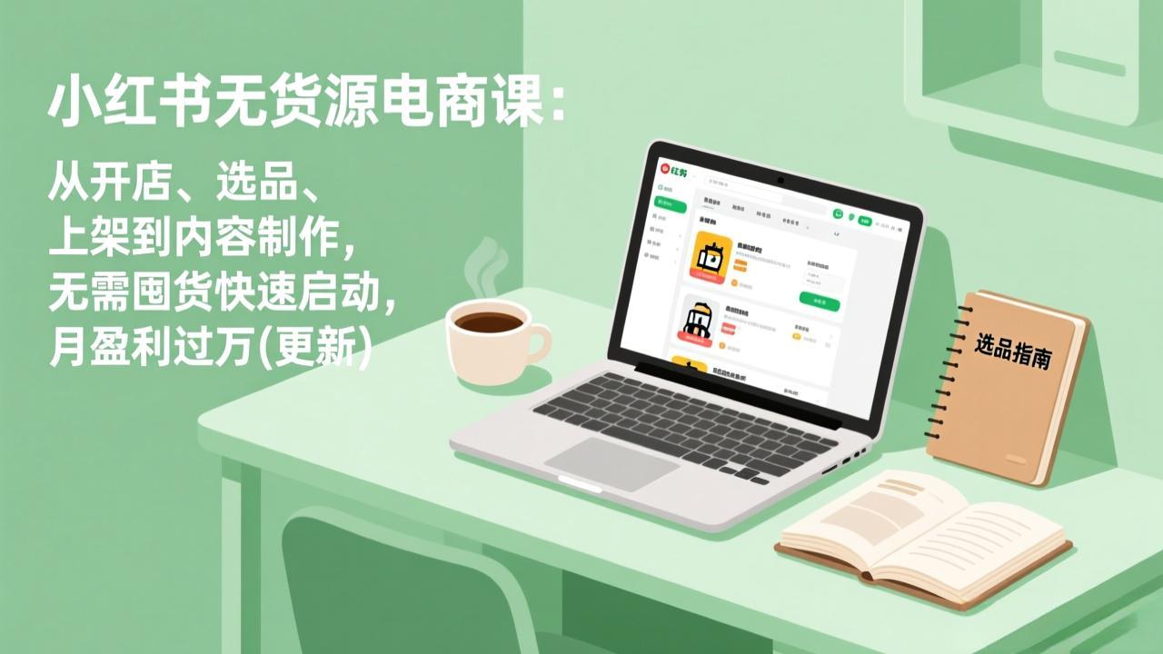 （18420期）小红书无货源电商课(5月12更新)：从开店、选品、上架到内容制作，无需囤货快速启动，月盈利过万-小二项目网