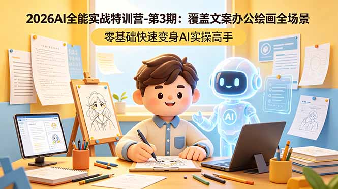 （18572期）2026AI全能实战特训营-第3期：覆盖文案办公绘画全场景 零基础快速变身AI实操高手-小二项目网
