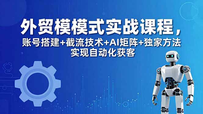 （18367期）外贸新模式实战课程-更新5月，账号搭建+截流技术+AI矩阵+独家方法实现自动化获客-小二项目网