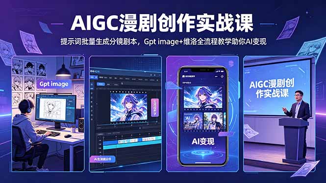 （18482期）AIGC漫剧创作实战课-更新5月16，提示词批量生成分镜剧本，Gpt image+维洛全流程教学助你AI变现-小二项目网