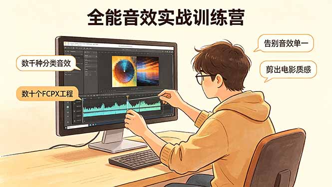 （18287期）全能音效实战训练营：数千种分类音效+数十个FCPX工程，告别音效单一，剪出电影质感-小二项目网