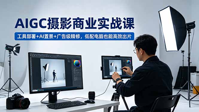 （18434期）AIGC 摄影商业实战课，工具部署+AI置景+广告级精修，低配电脑也能高效出片-小二项目网