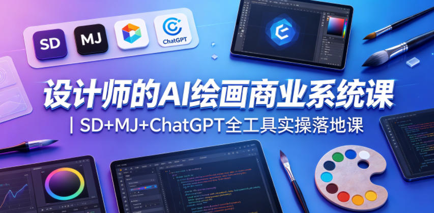 设计师的AI绘画商业系统课｜SD+MJ+ChatGPT全工具实操落地课-小二项目网
