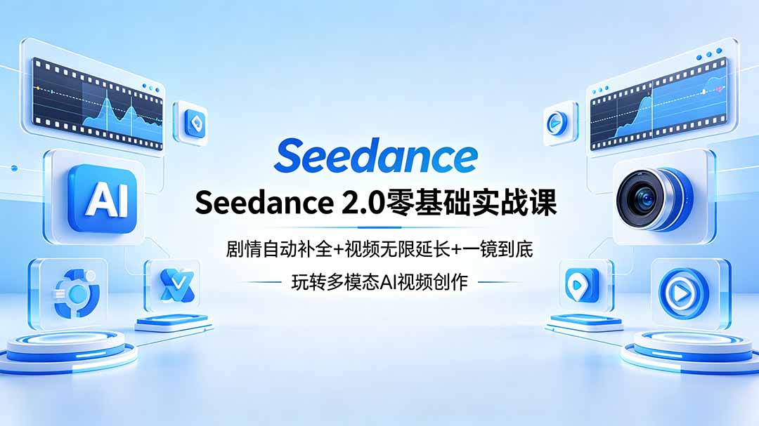 （18312期）Seedance 2.0零基础实战课：剧情自动补全+视频无限延长+一镜到底：玩转多模态AI视频创作-小二项目网