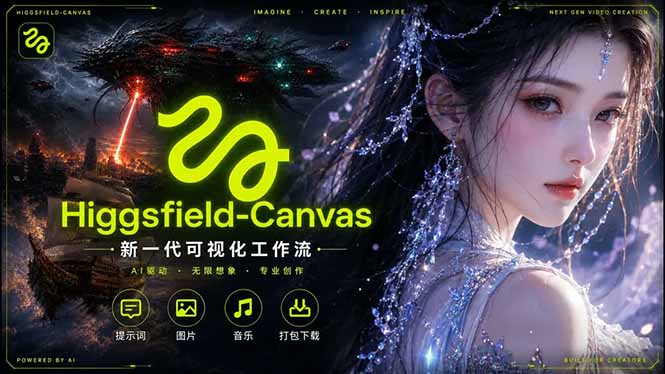 （18502期）Higgsfield Canvas AI视频制作详解，节点式工作流搭建，重构新式视频创作完整教程-小二项目网