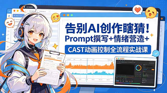 （18473期）告别AI创作瞎猜！Prompt撰写+情绪营造+CAST动画控制全流程实战课-小二项目网