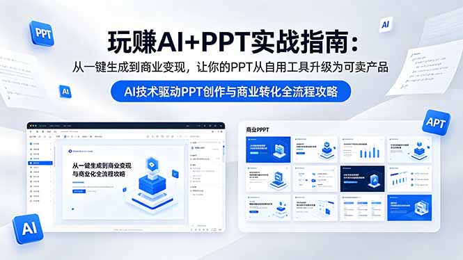 （18448期）玩赚AI+PPT实战指南-更新5月13：从一键生成到商业变现，让你的PPT从自用工具升级为可卖产品-小二项目网
