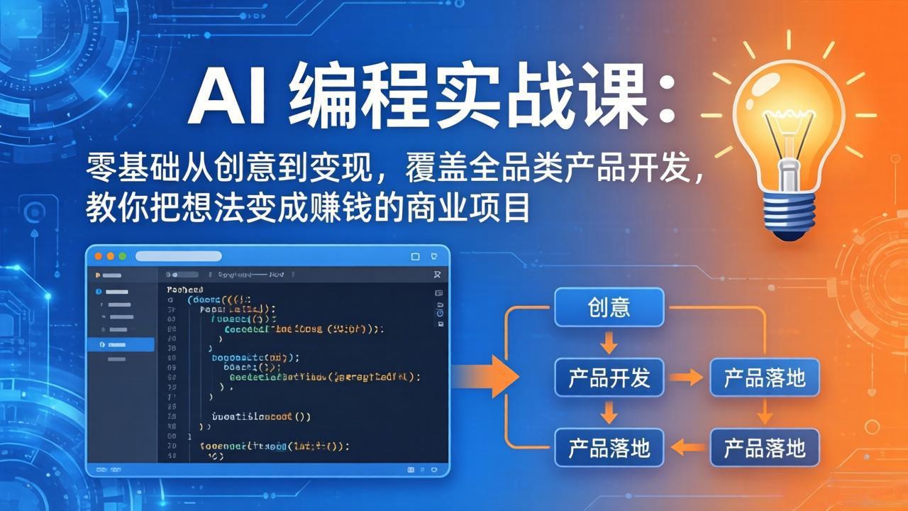 （18670期）AI编程实战课-第三期-5月更新：零基础从创意到变现，覆盖全品类产品开发，把想法变成赚钱项目-小二项目网