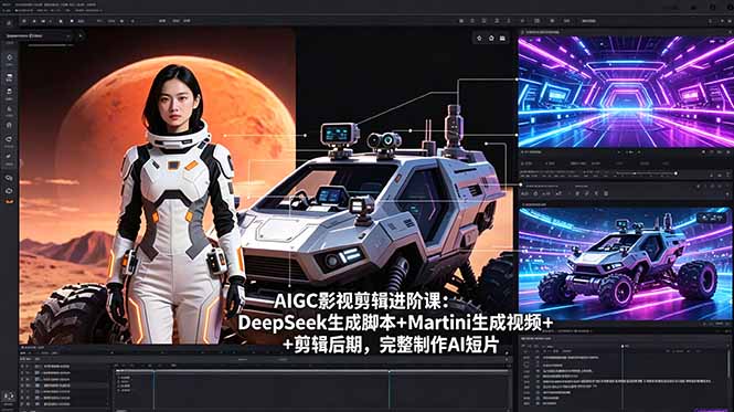（18475期）AIGC影视剪辑进阶课：DeepSeek生成脚本+Martini生成视频+剪辑后期，完整制作AI短片-小二项目网