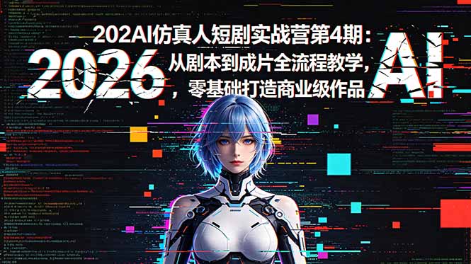 （18656期）2026AI仿真人短剧实战营第4期：从剧本到成片全流程教学，零基础打造商业级作品-小二项目网