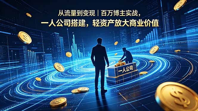 （18645期）从流量到变现｜百万博主实战，一人公司搭建，轻资产放大商业价值-小二项目网