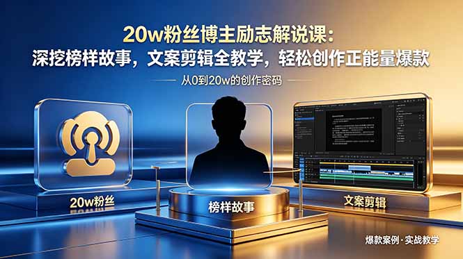 （18648期）20w粉丝博主励志解说课：深挖榜样故事，文案剪辑全教学，轻松创作正能量爆款-小二项目网
