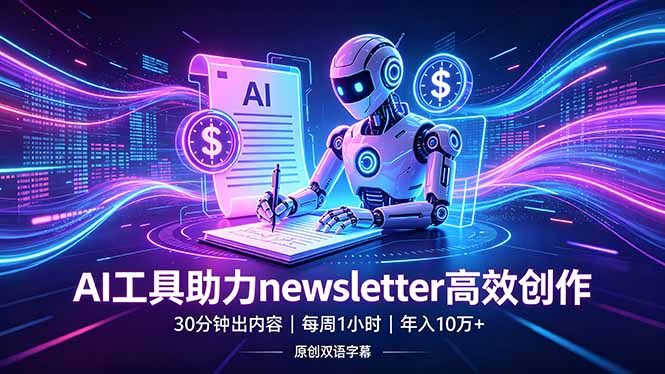 （18279期）做newsletter怕费时间？AI工具帮你30分钟出内容，每周1小时，年入10万+【原创双语字幕】-小二项目网