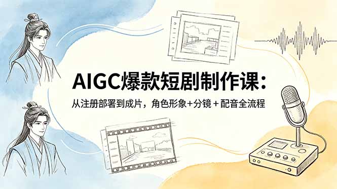 （18676期）AIGC爆款短剧制作课：从注册部署到成片，角色形象+分镜+配音全流程-小二项目网