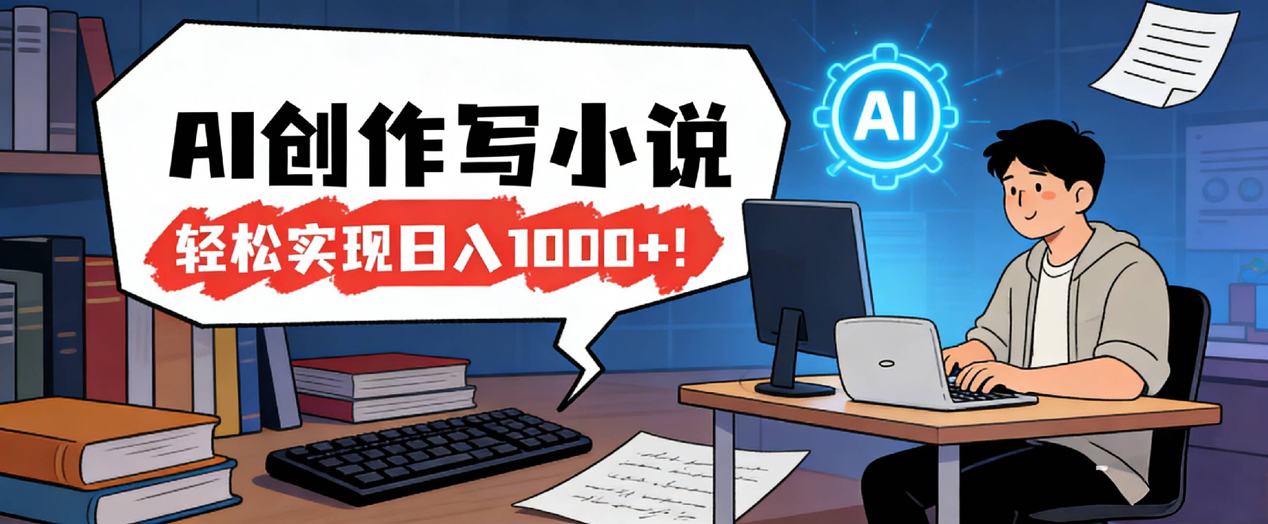 26年最新风口项目，AI工具创作写小说，轻松实现日入1000+-小二项目网