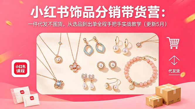 （18626期）小红书饰品分销带货营：一件代发不囤货，从选品到出单全程手把手实战教学（更新5月）-小二项目网