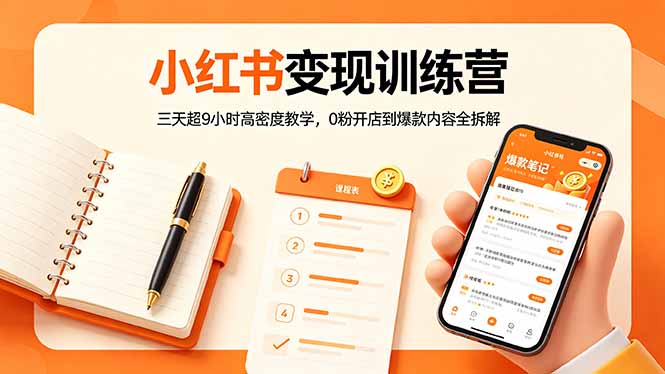 （18337期）小红书变现训练营：三天超9小时高密度教学，0粉开店到爆款内容全拆解-小二项目网
