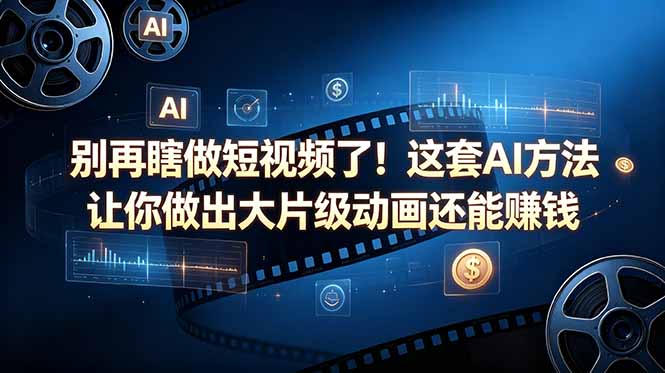 （18549期）别再瞎做短视频了！这套 AI 方法让你做出大片级动画还能赚钱【原创双语字幕】-小二项目网