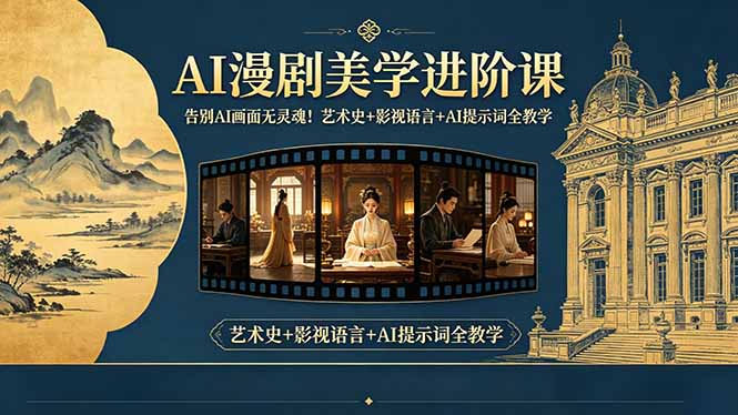 （18480期）告别AI画面无灵魂！AI漫剧美学进阶课，艺术史+影视语言+AI提示词全教学-小二项目网