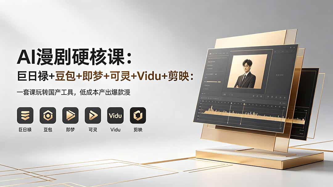 （18280期）AI漫剧硬核课：巨日禄+豆包+即梦+可灵+Vidu+剪映：一套课玩转国产工具，低成本产出爆款漫剧-小二项目网