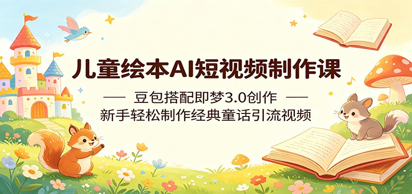 儿童绘本AI短视频制作课：豆包搭配即梦3.0创作，新手轻松制作经典童话引流视频-小二项目网