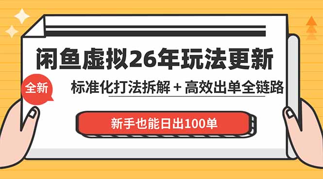 （18296期）闲鱼虚拟从0到1系统化运营课程：标准化打法拆解 + 高效出单全链路教学，新手也能日出100单-小二项目网