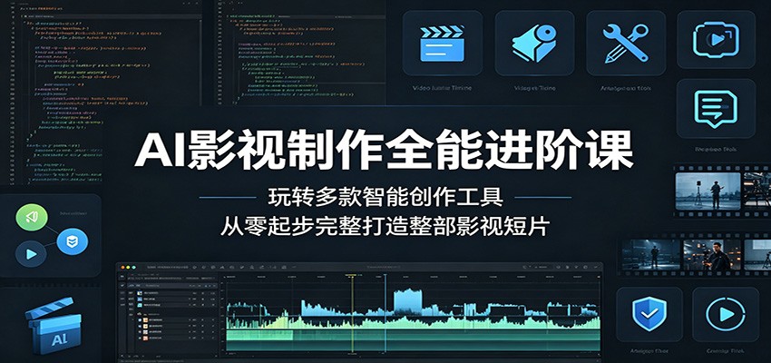 AI影视制作全能进阶课：玩转多款智能创作工具，从零起步完整打造整部影视短片-小二项目网