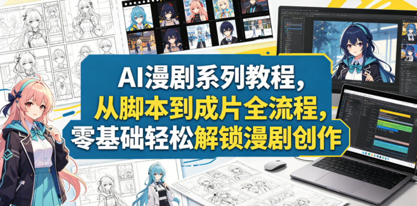 AI漫剧系列教程，从脚本到成片全流程，零基础轻松解锁漫剧创作-小二项目网