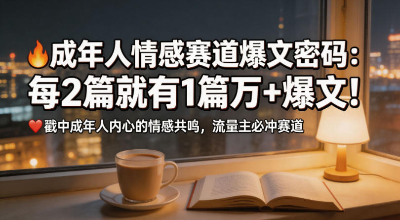 公众号流量主成年人情感心理赛道，流量最大，受众最广的主流赛道之一，平均每2篇就有1篇万爆文章-小二项目网