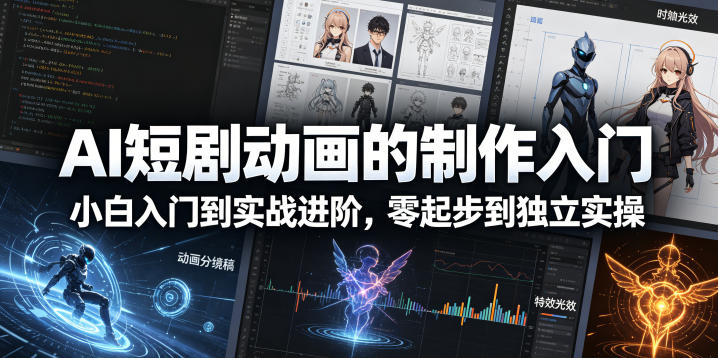 AI短剧动画的制作入门，小白入门到实战进阶，零起步到独立实操-小二项目网